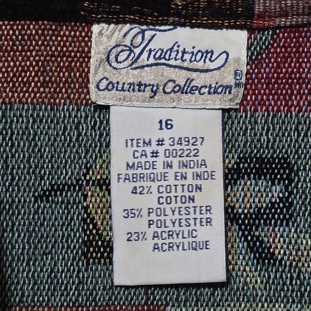 Vintage Tradition Country Patchwork Tapestry Jacket Chenille Women's 16 D88 - Picture 5 of 9